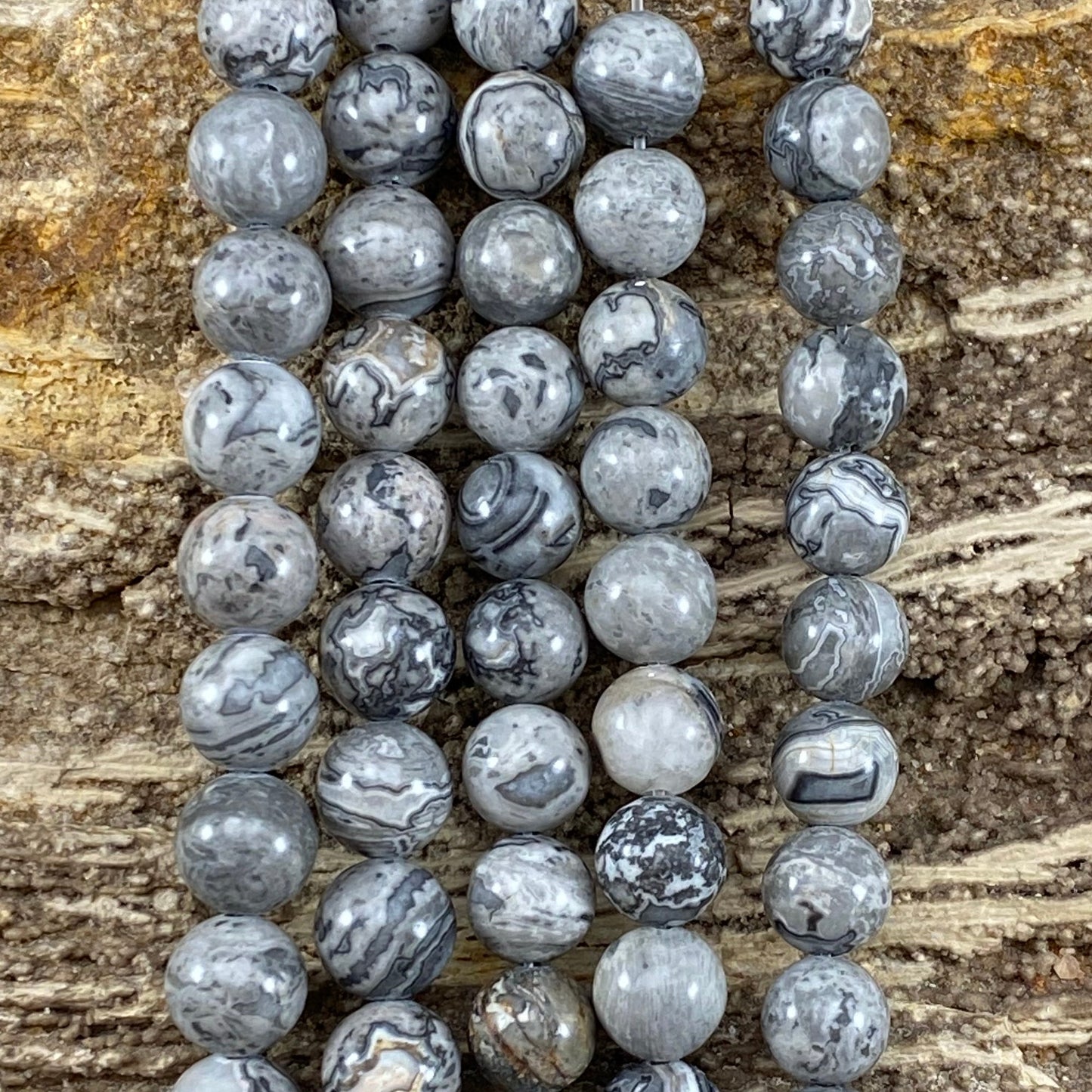 Silver Crazy Lace aka Map Stone Jasper Round-4
