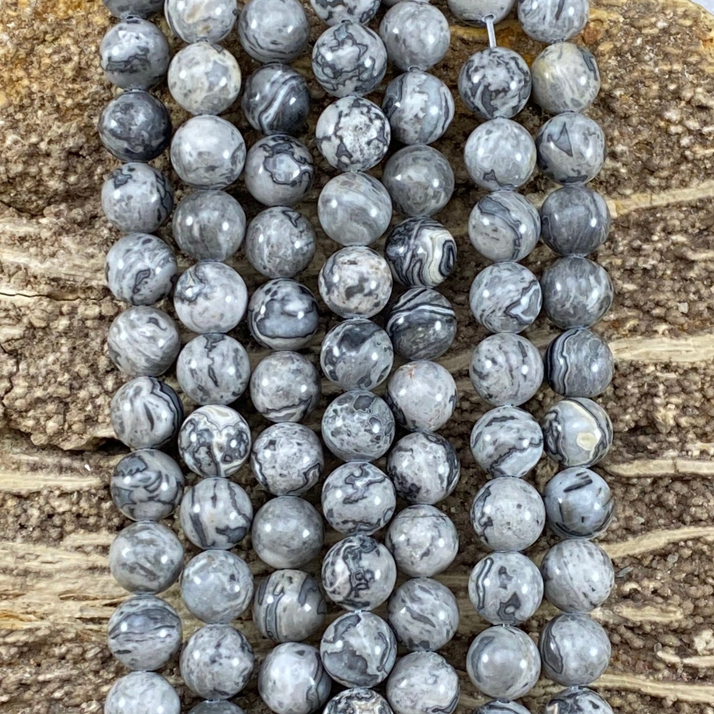 Silver Crazy Lace aka Map Stone Jasper Round-3