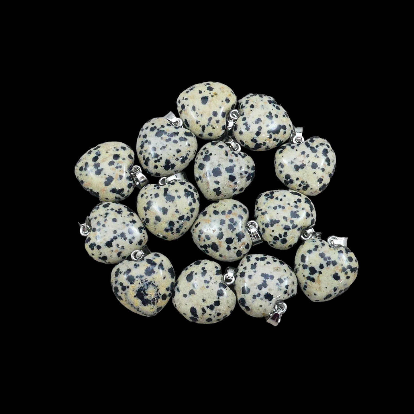 Dalmatian Jasper 20x20mm Heart Pendant-0