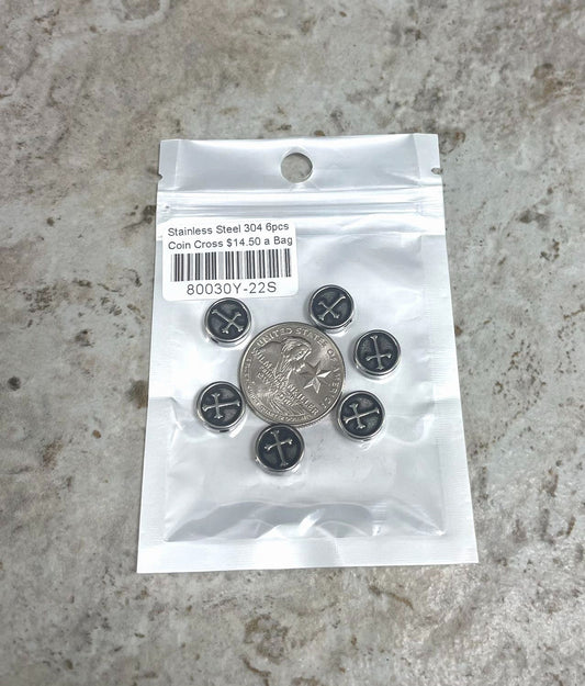 Stainless Steel 304, Coin Cross Shape Spacers, 10mm-1