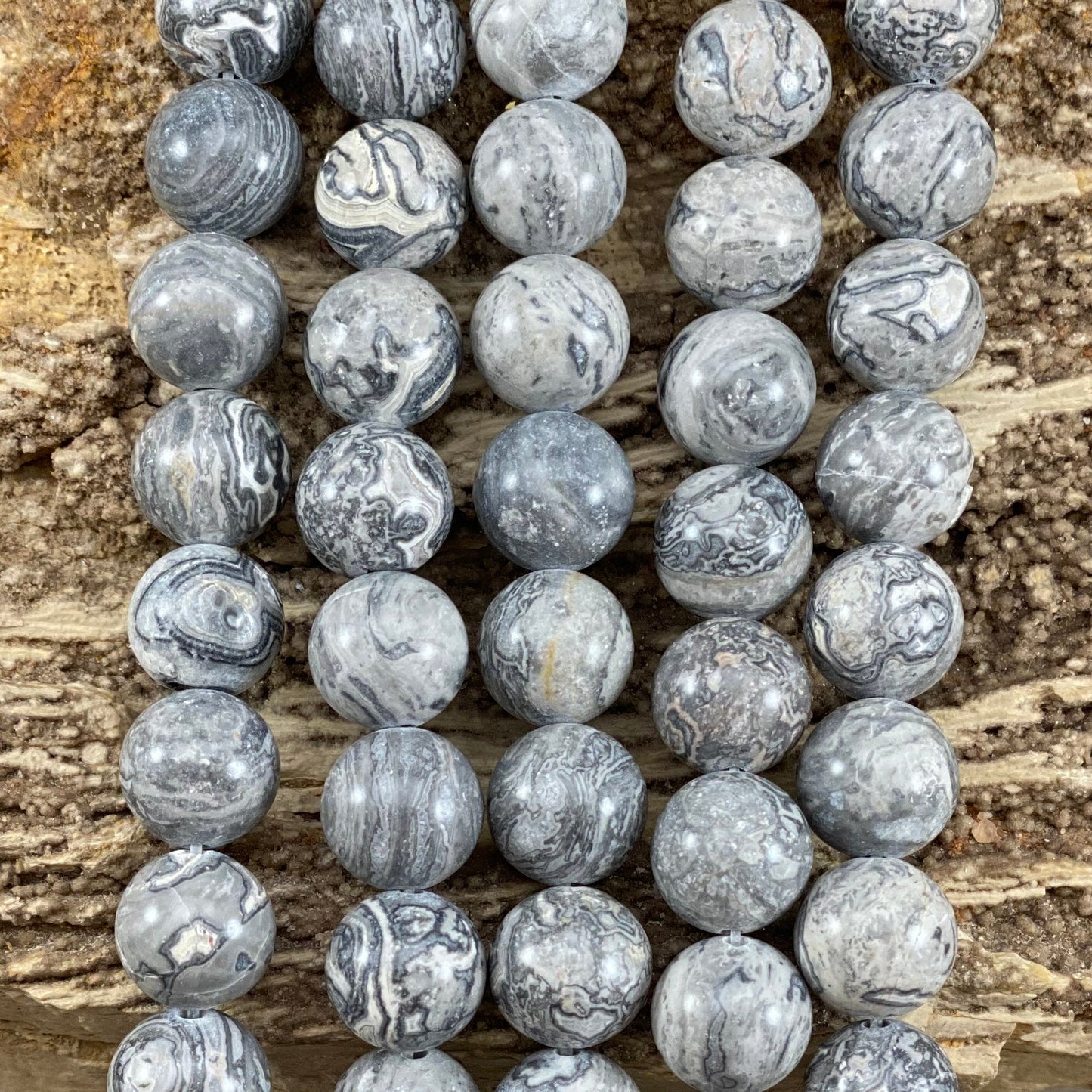Silver Crazy Lace aka Map Stone Jasper Round-5