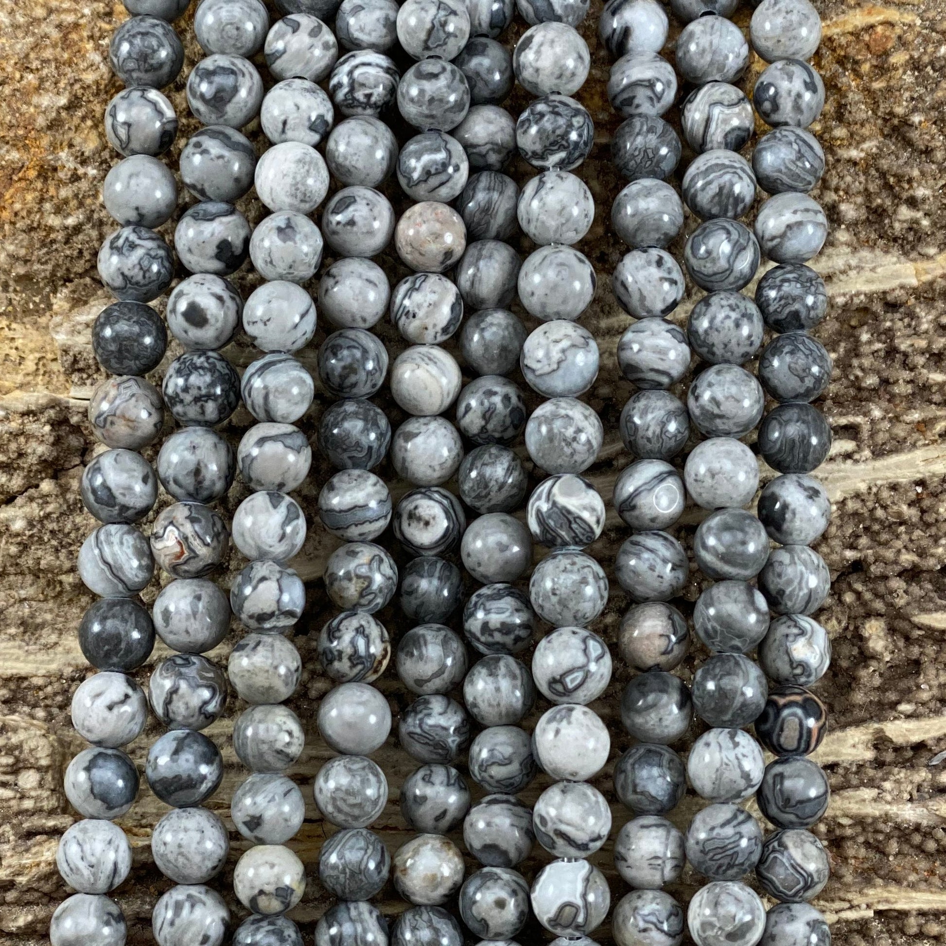 Silver Crazy Lace aka Map Stone Jasper Round-2