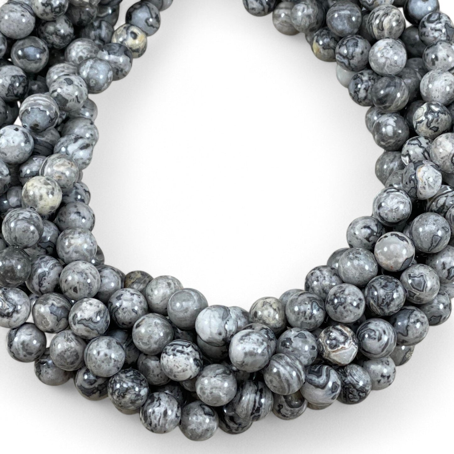 Silver Crazy Lace aka Map Stone Jasper Round-0