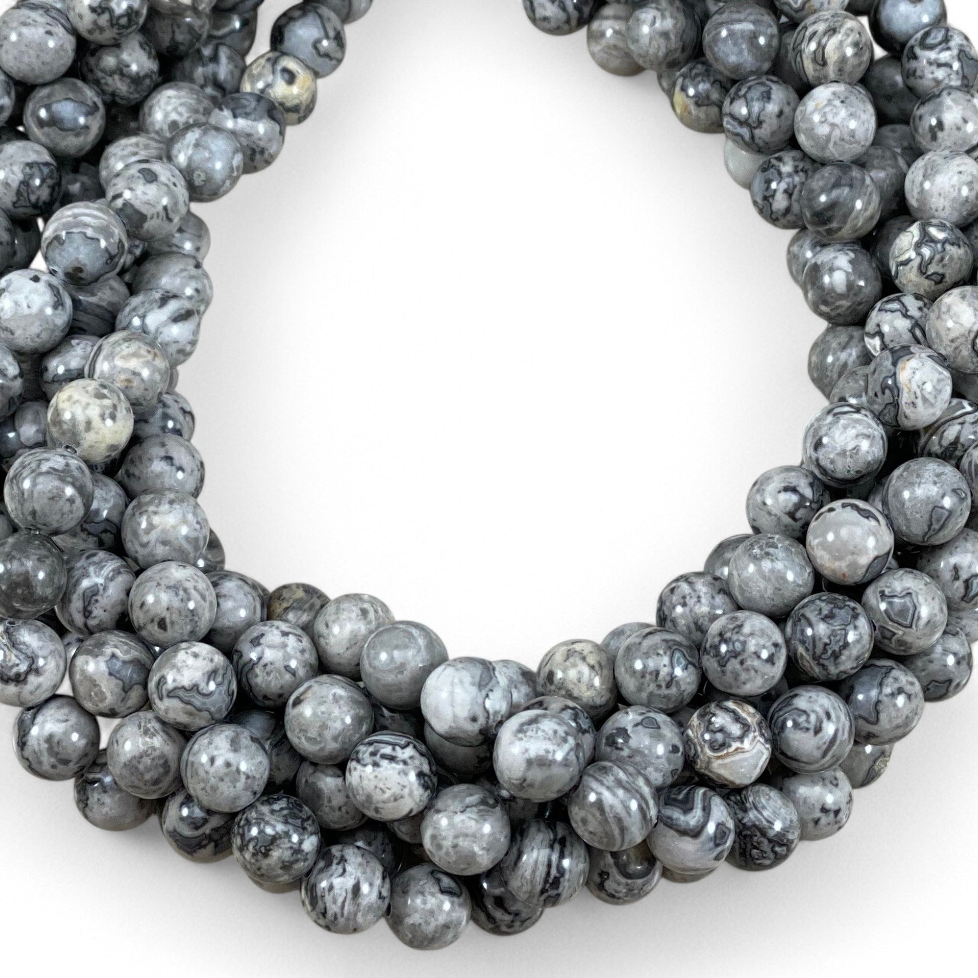 Silver Crazy Lace aka Map Stone Jasper Round-0