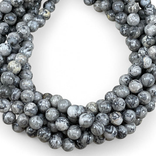 Silver Crazy Lace aka Map Stone Jasper Round-0