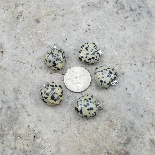 Dalmatian Jasper 20x20mm Heart Pendant-1