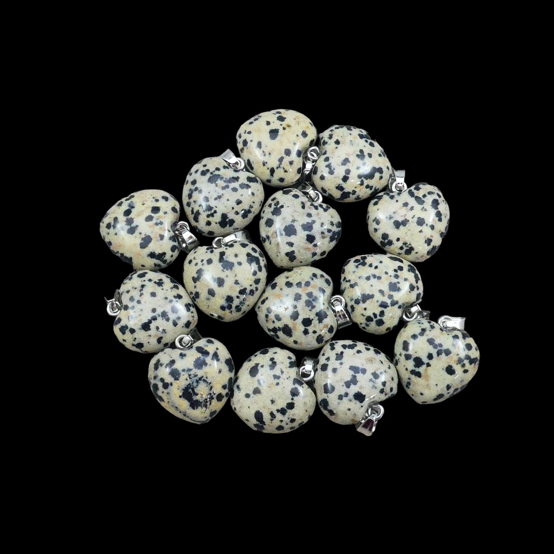 Dalmatian Jasper 20x20mm Heart Pendant-0