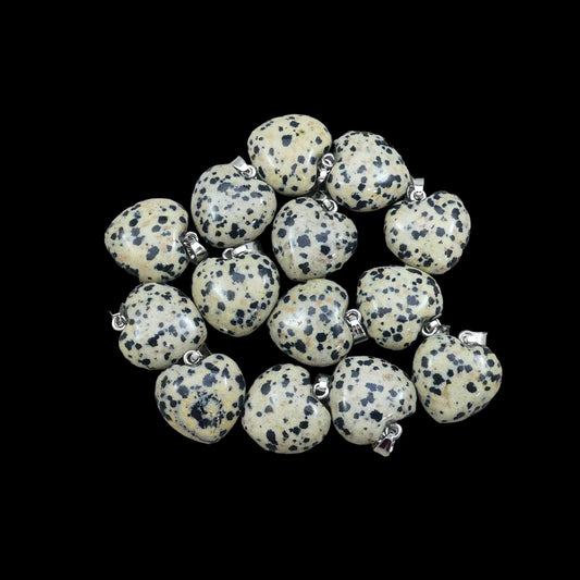 Dalmatian Jasper 20x20mm Heart Pendant-0