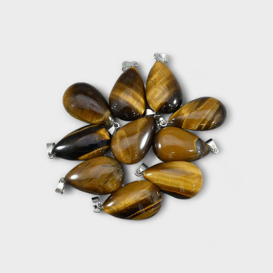 Yellow Tiger Eye 18x30mm Teardrop Pendant-0