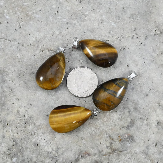 Yellow Tiger Eye 18x30mm Teardrop Pendant-1