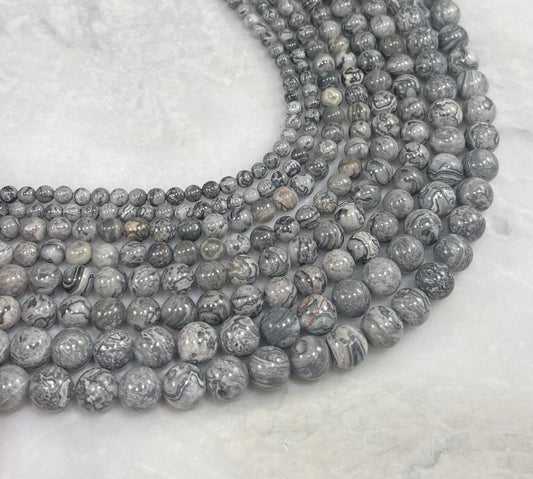 Silver Crazy Lace aka Map Stone Jasper Round-1