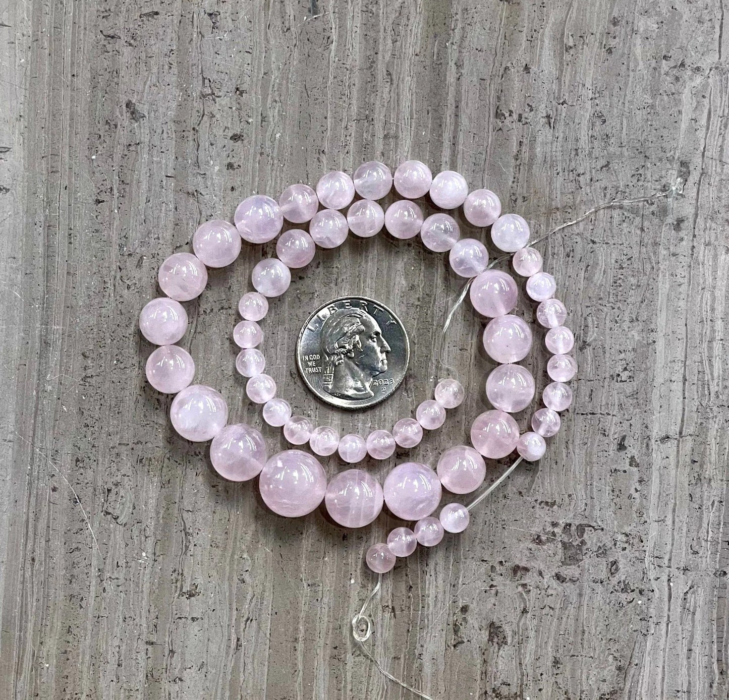 Rose Quartz Graduated Round 6-15mm-1