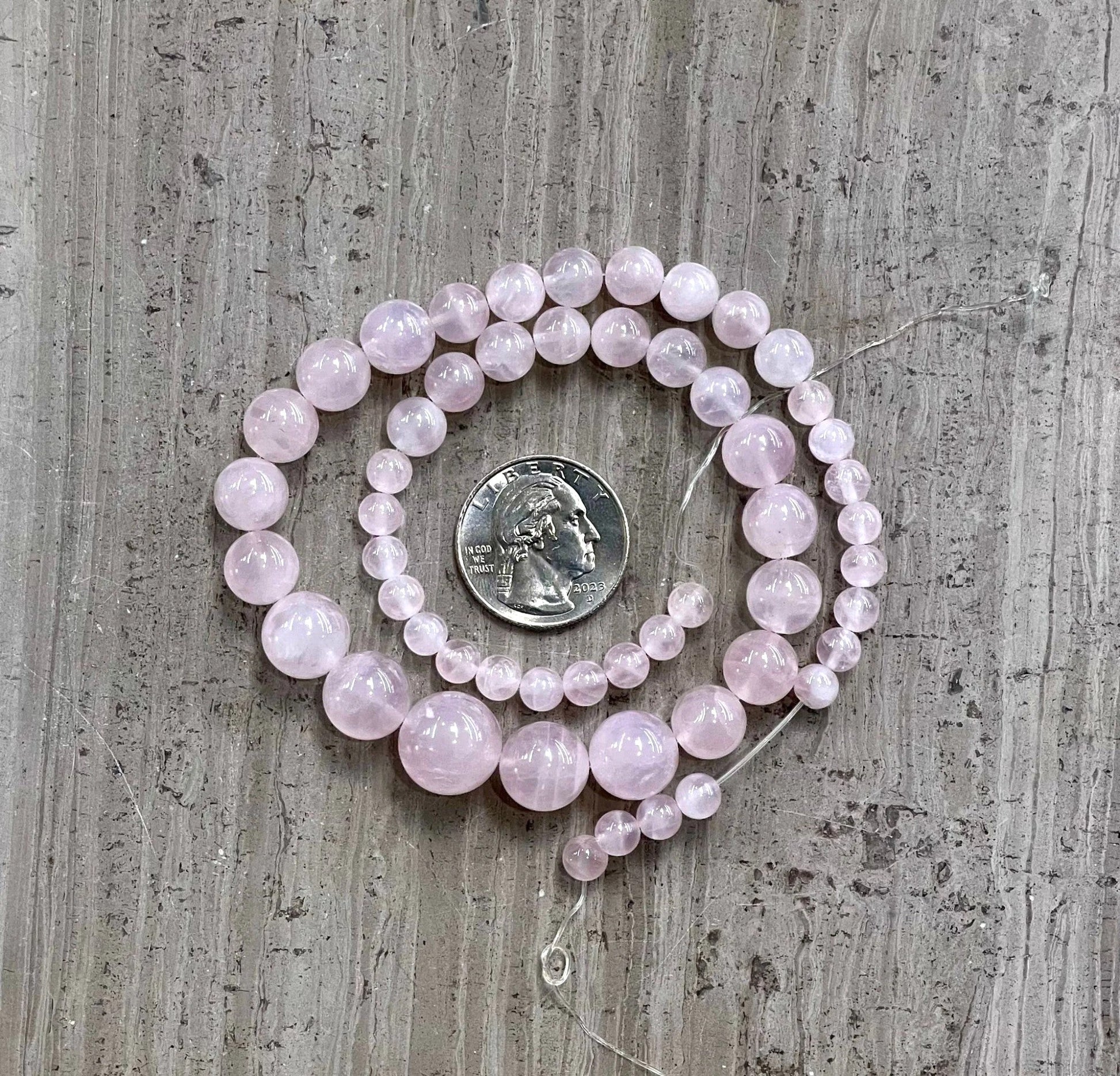 Rose Quartz Graduated Round 6-15mm-1