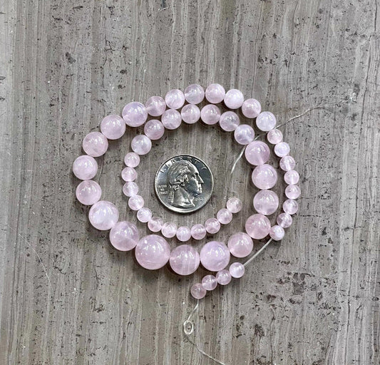 Rose Quartz Graduated Round 6-15mm-1